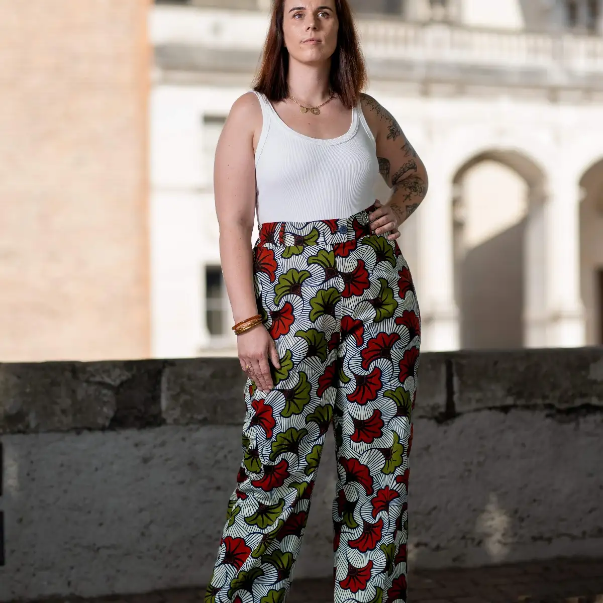 Pantalon femme en tissu wax