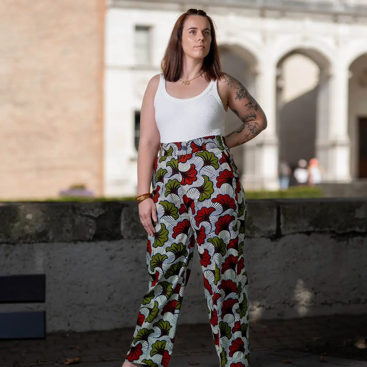 Pantalon femme en tissu wax