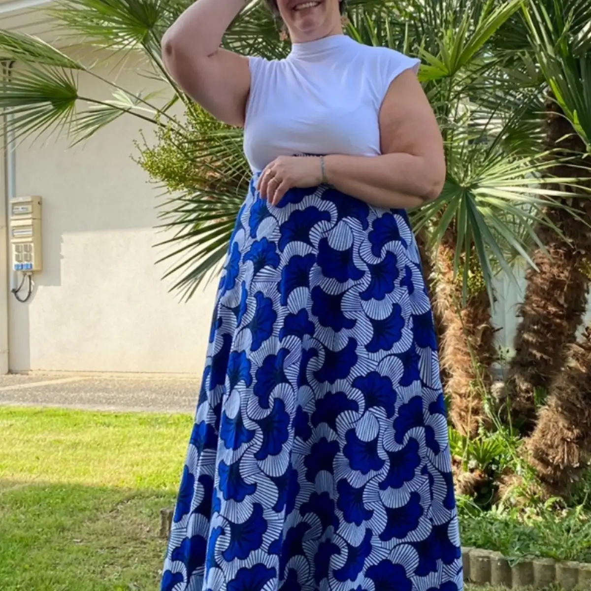 Jupe portefeuille en tissu wax