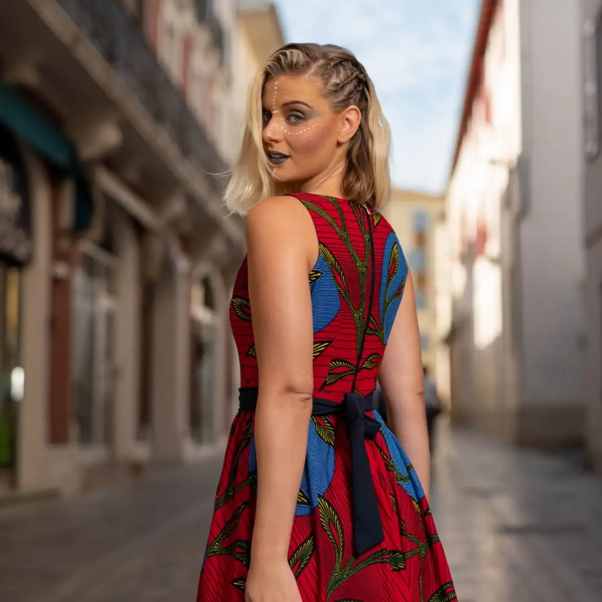 Maxi robe longue en tissu wax