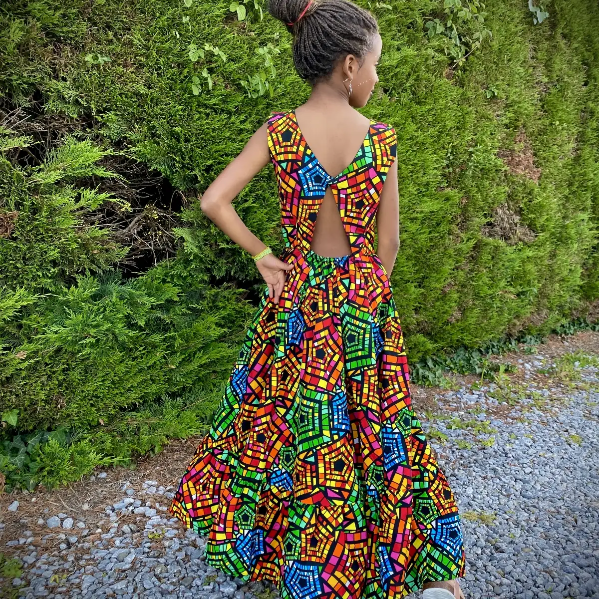 Robe pour fille en tissu wax