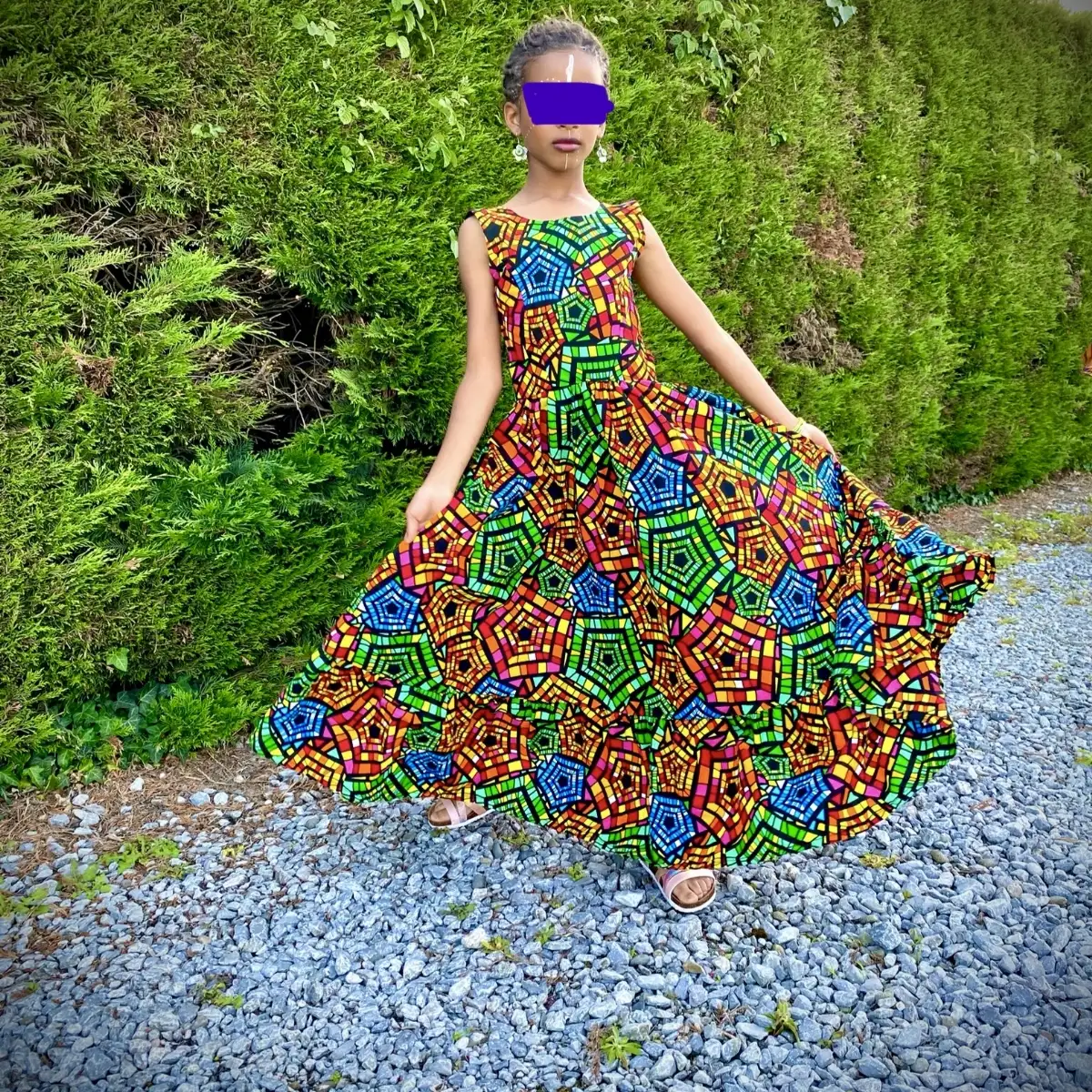 Robe pour fille en tissu wax
