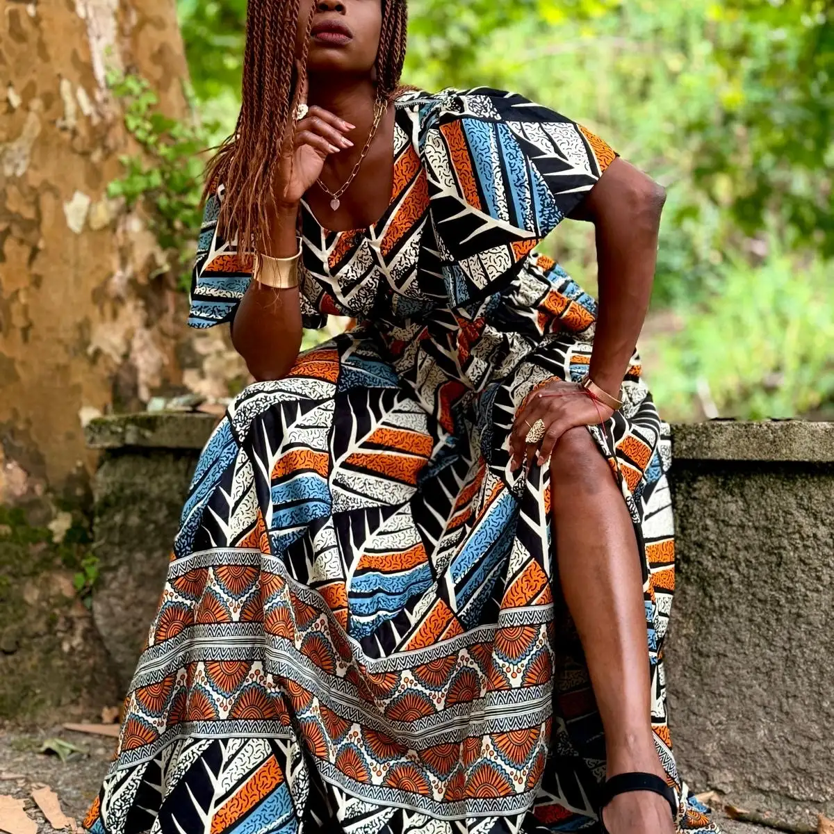 Maxi robe en wax
