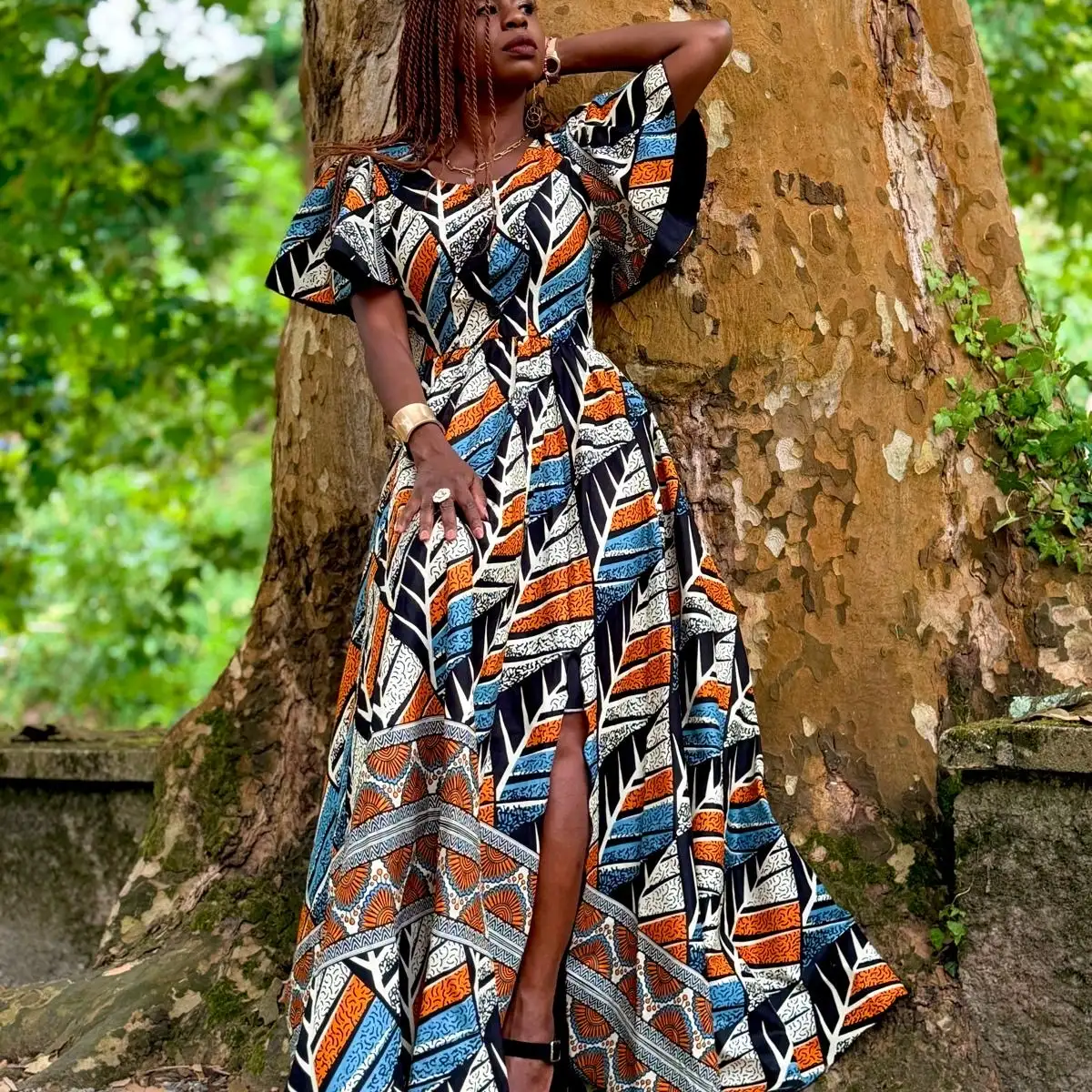 Maxi robe en wax