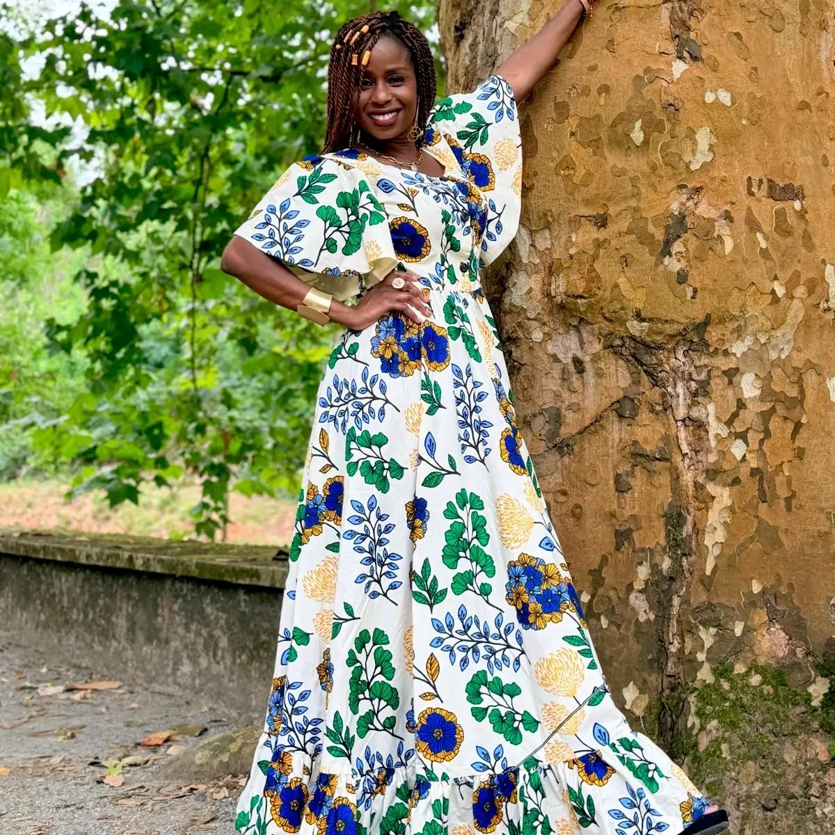 Maxi robe en wax